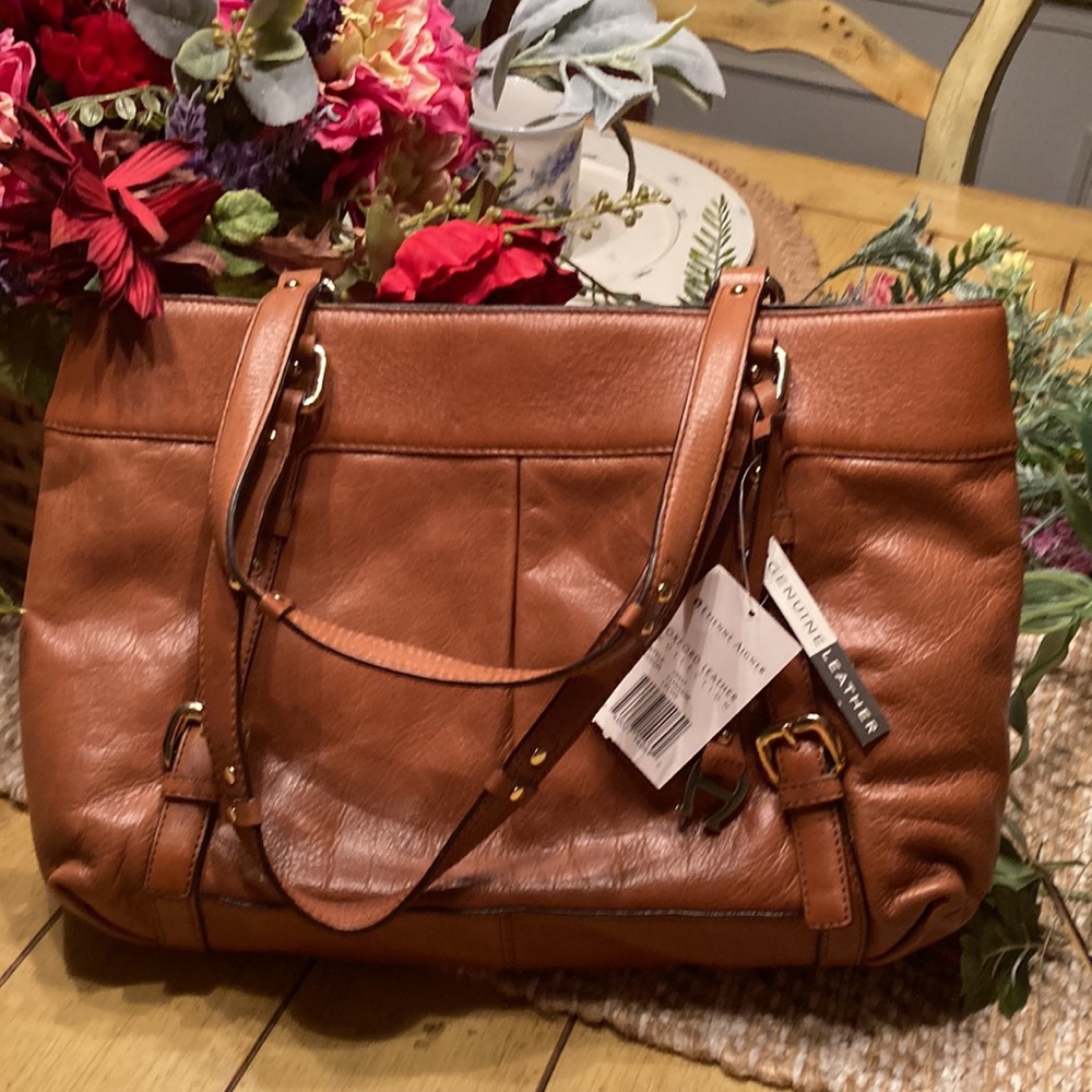 Etienne Aigner leather Tan Tote Bag - Picture 1 of 15